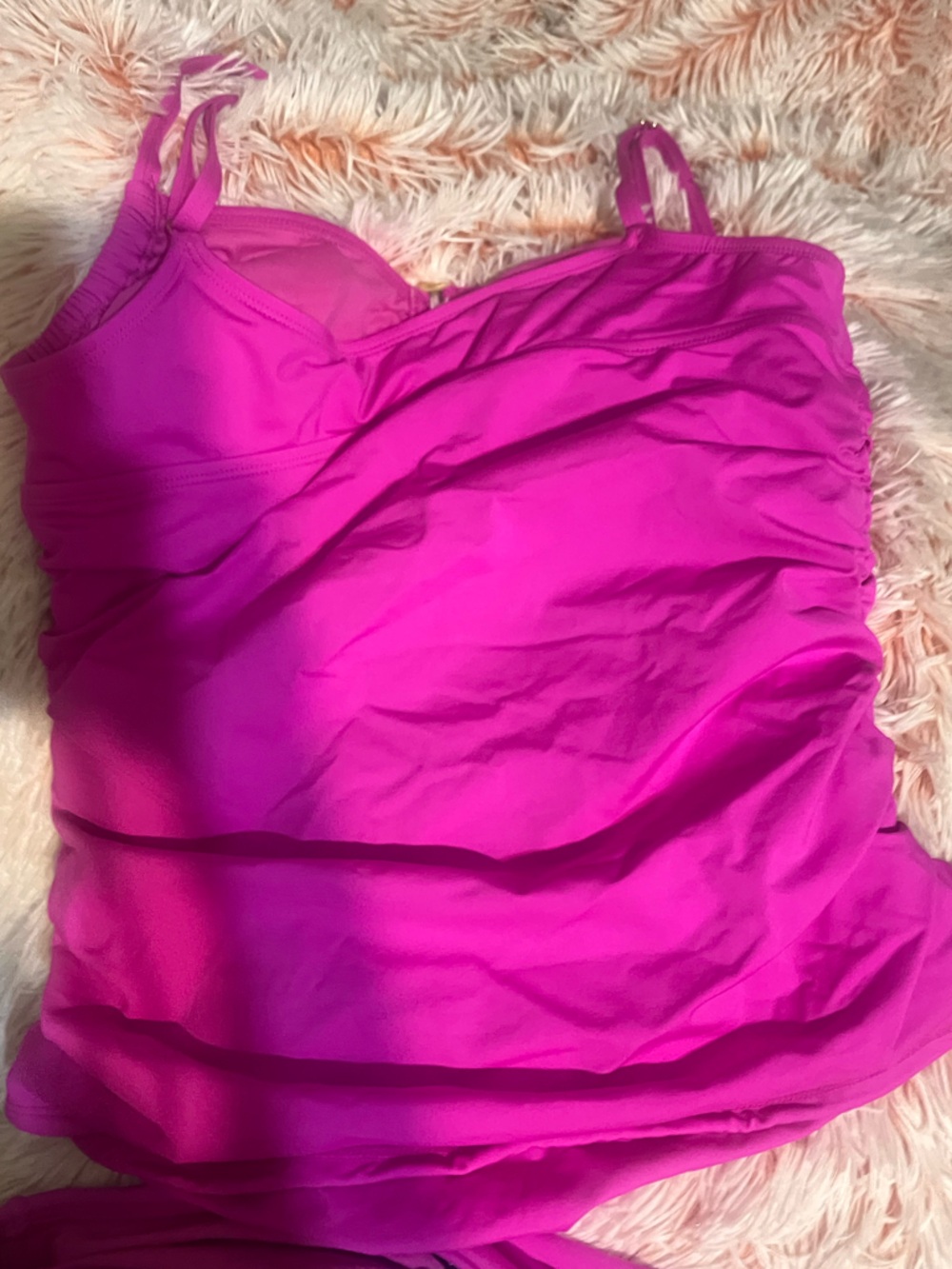 Apt. 9 Fuchsia Pink Ruffled Tankini Set - Picture 2 of 9